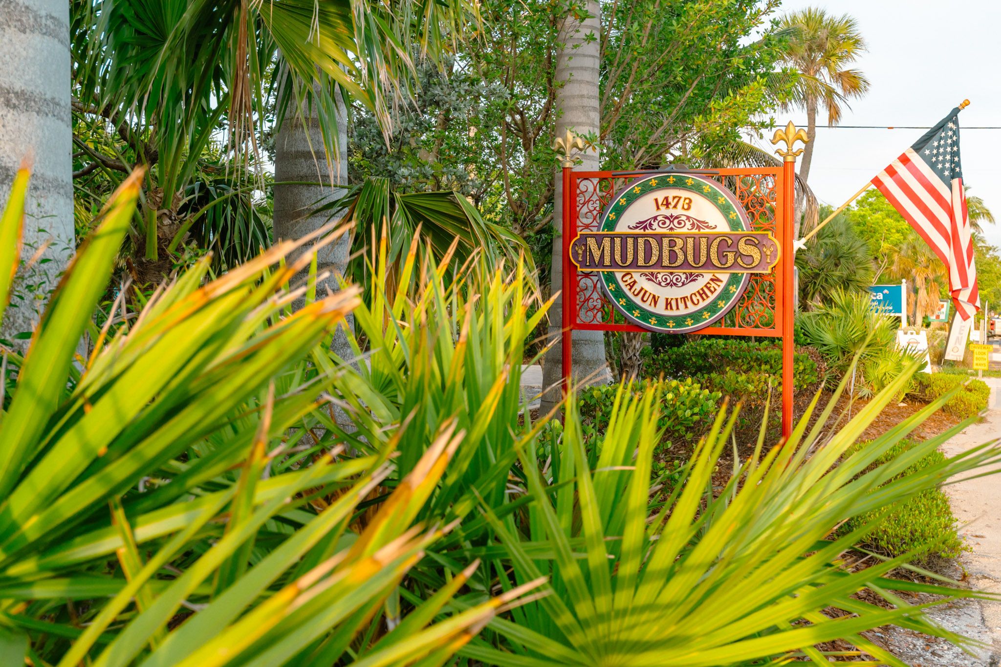 Bike path and lush greenery on Sanibel Island.