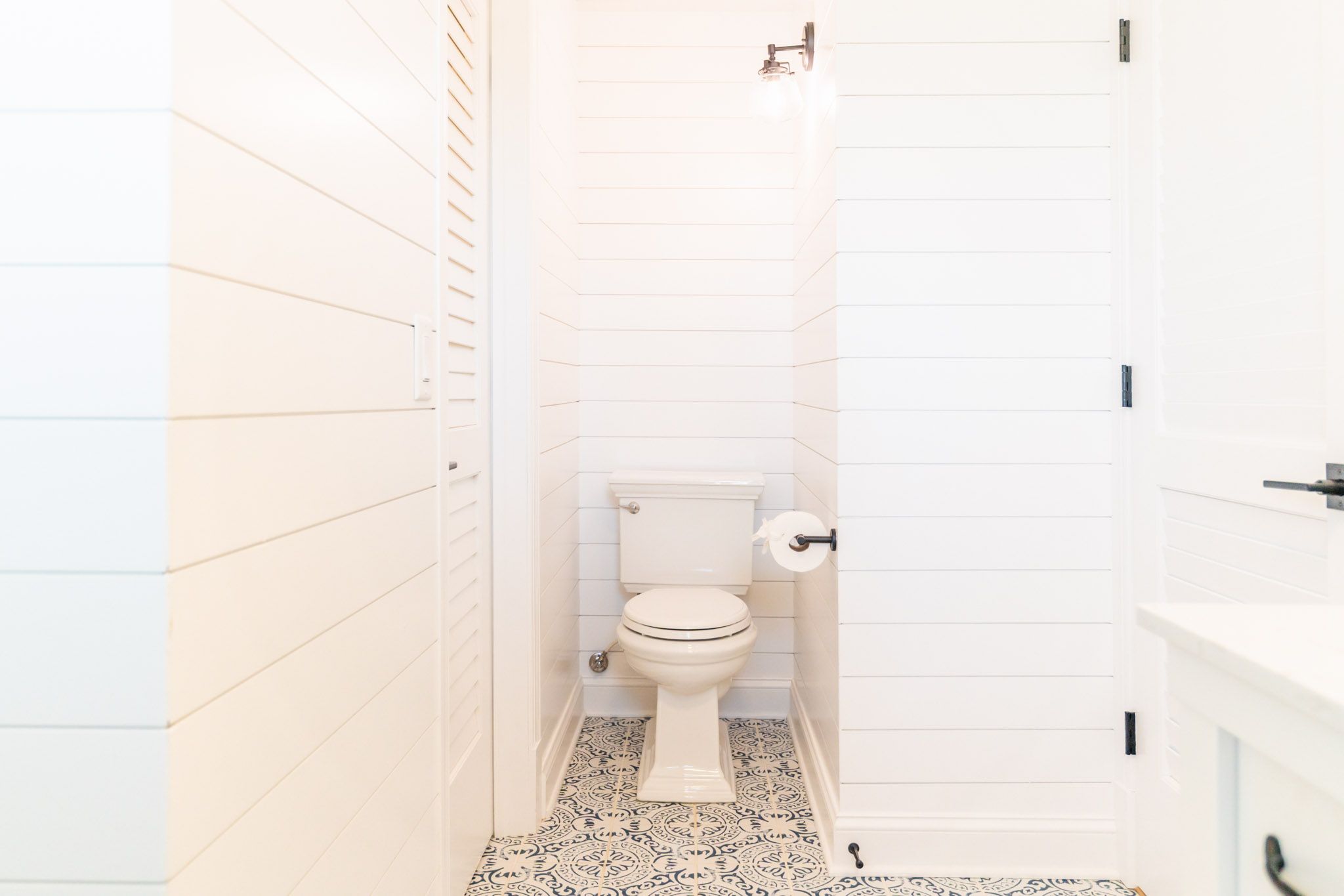 Master bath vanity with bright natural light.