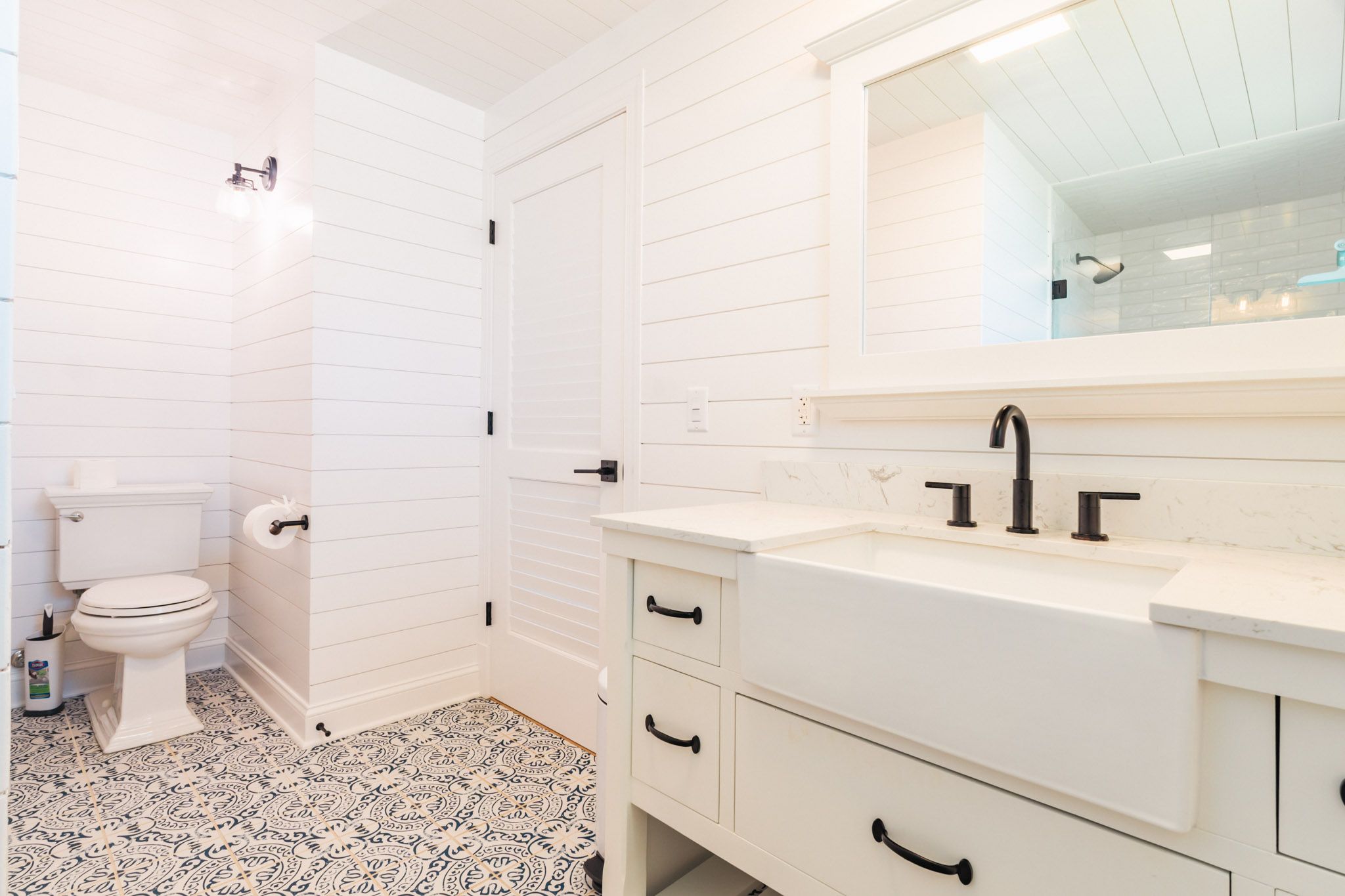 Guest bath with walk-in shower.