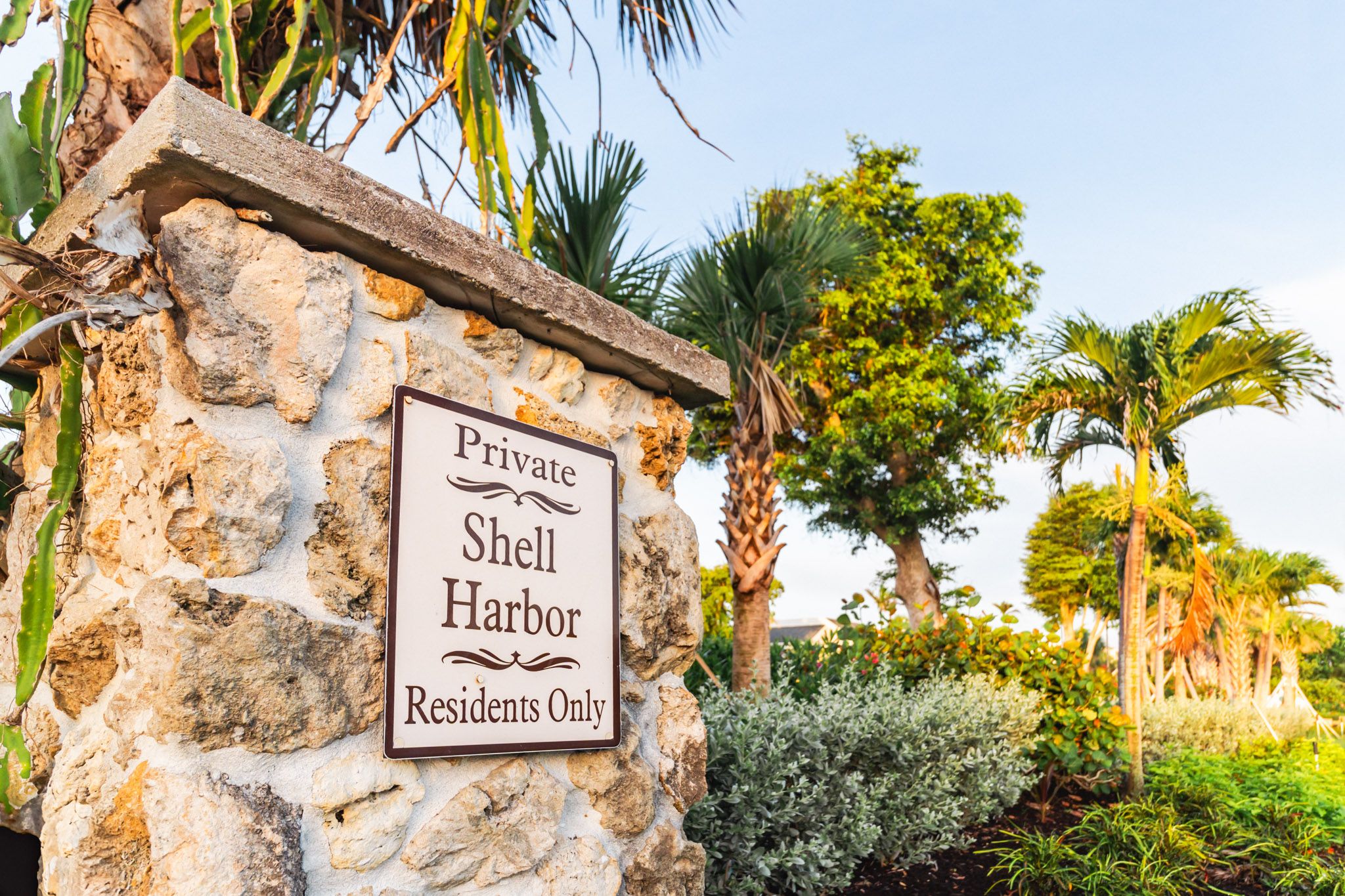 Tropical landscaping near Sanibel Coastal Cottage on the East End.